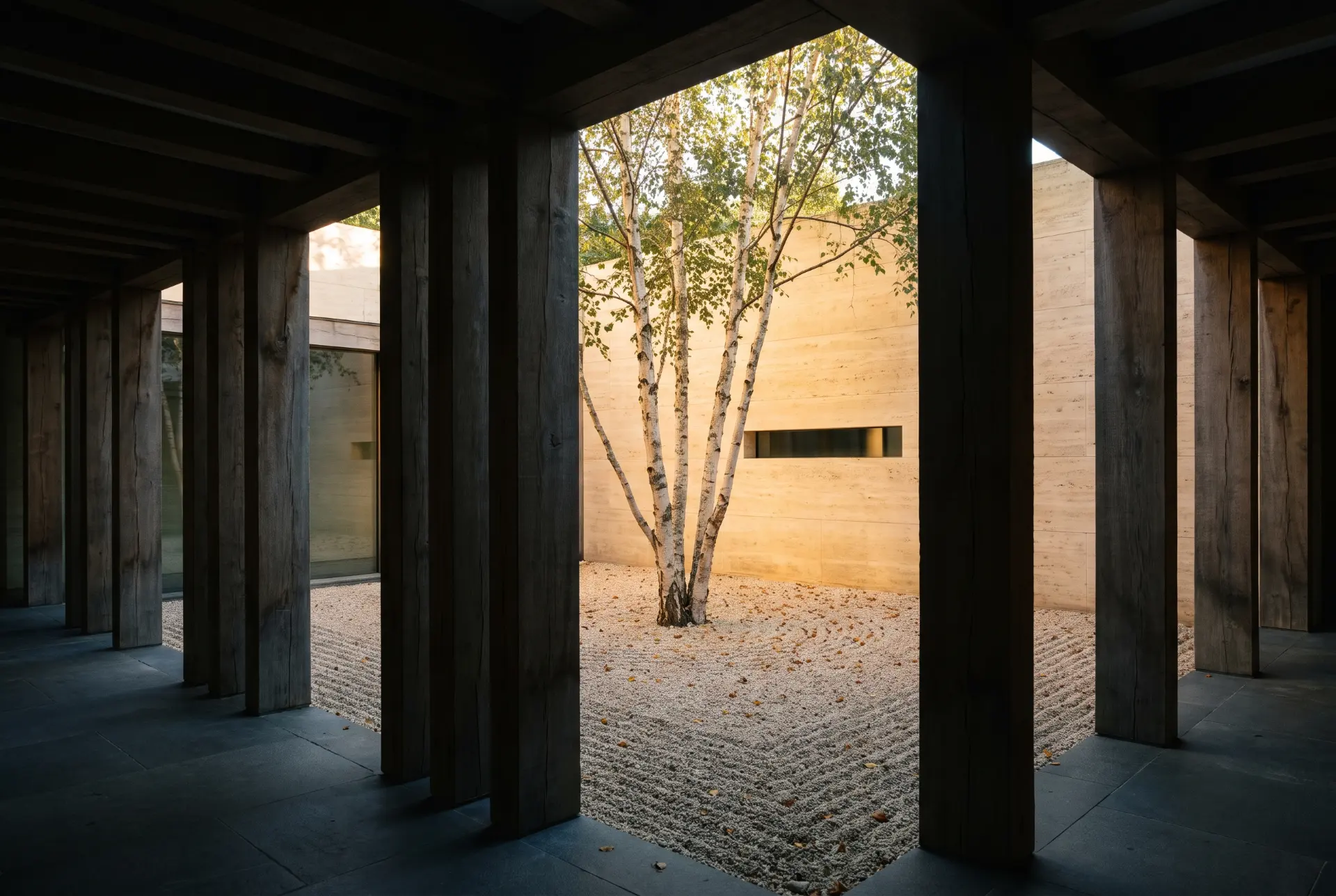 Courtyard House, Chagford: four wings around a walled court on the edge of the moor.